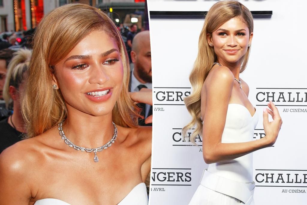 Zendaya rocks long blond hair at ‘Challengers’ premiere in Paris