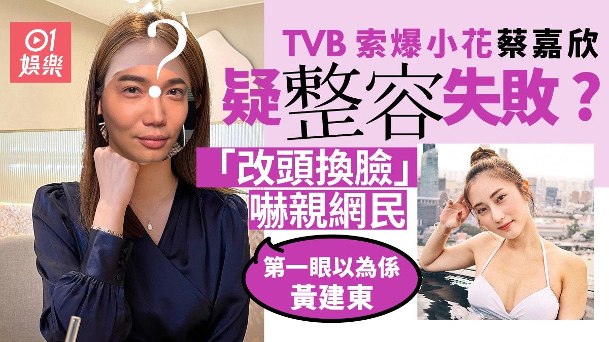 TVB小花蔡嘉欣新相大變樣 突變「女版黃建東」惹整容疑雲