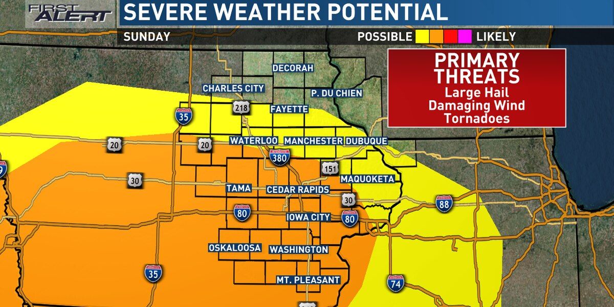 Another round of strong to severe storms on Sunday