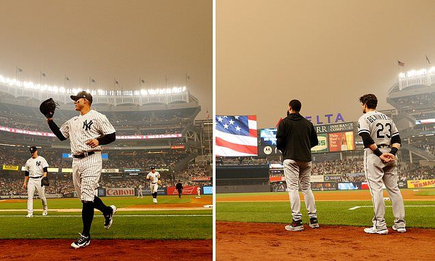 Yankees play on through 'unhealthy' conditions as smoke from Canadian wildfires covers the Bronx