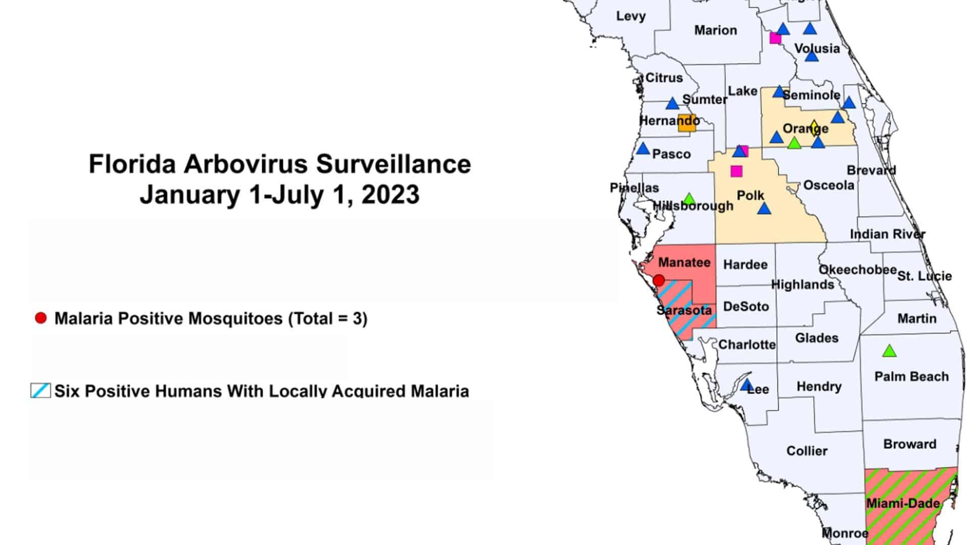 Six locally acquired malaria cases reported in Sarasota