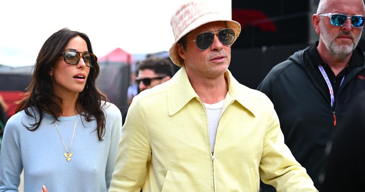 Brad Pitt et Ines de Ramon, couple amoureux au Grand Prix de Grande-Bretagne