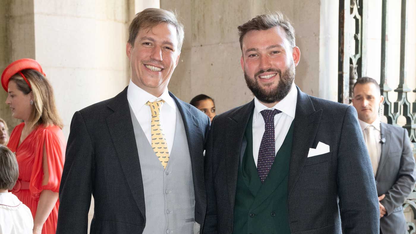 Les princes Louis, Sébastien et Guillaume de Luxembourg au mariage de l'infante Maria Francisca