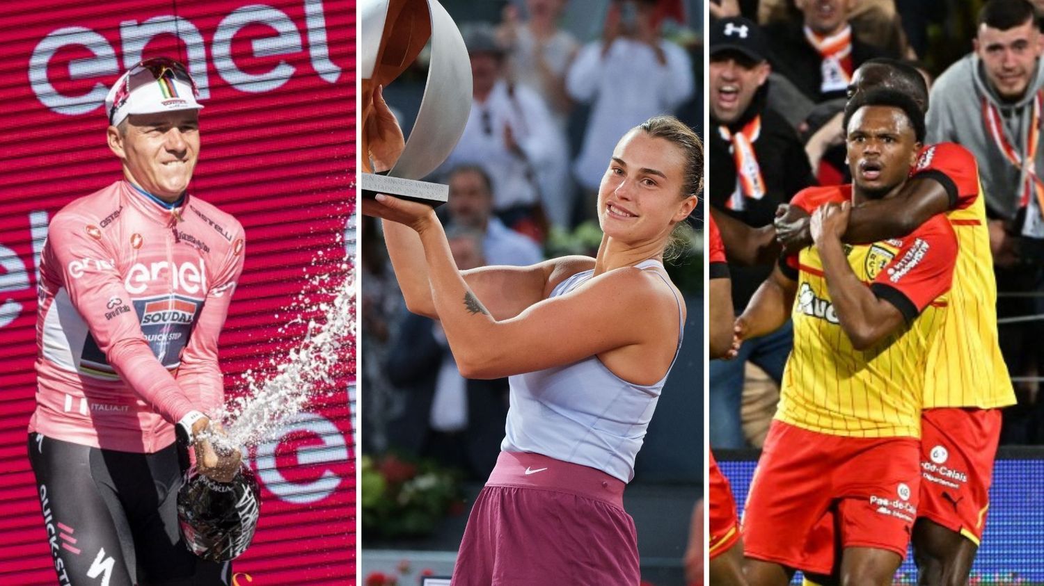 Evenepoel écrase déjà la concurrence, Sabalenka reine de Madrid, Lens et Lyon secouent la Ligue 1... Ce qu'il faut retenir du week-end de sport