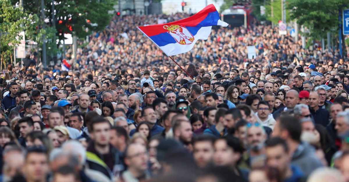 Serbians rally against violence after two mass shootings