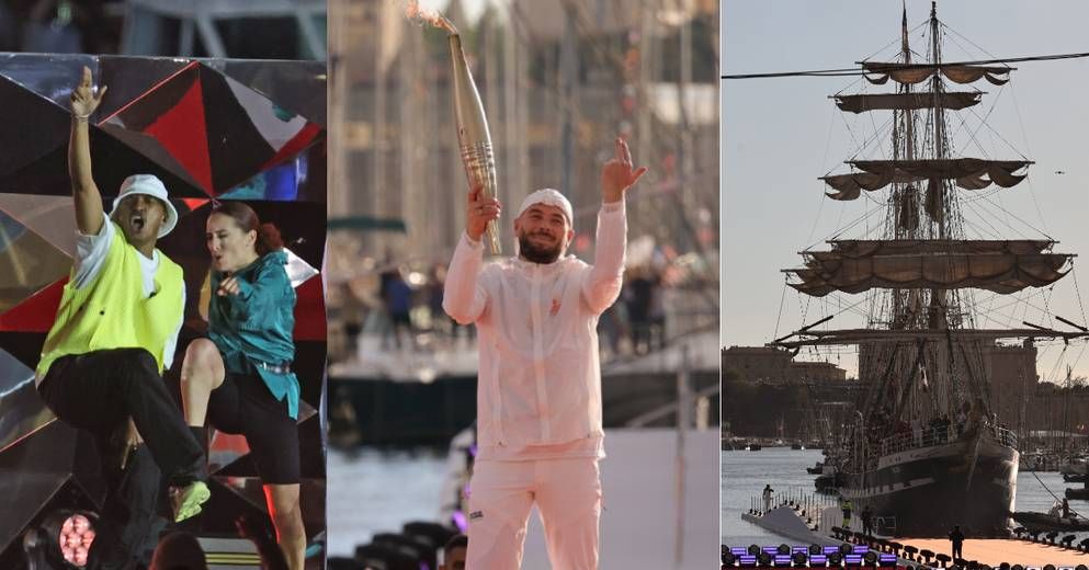 Flamme à Marseille : le Belem majestueux, Jul qui allume le chaudron, Alonzo-Soprano mettent l'ambiance... Revivez la soirée olympique