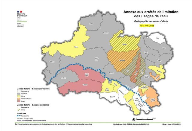 Manque d'eau dans le Loiret : des mesures renforcées et des zones en alerte "crise" au sud d'Orléans