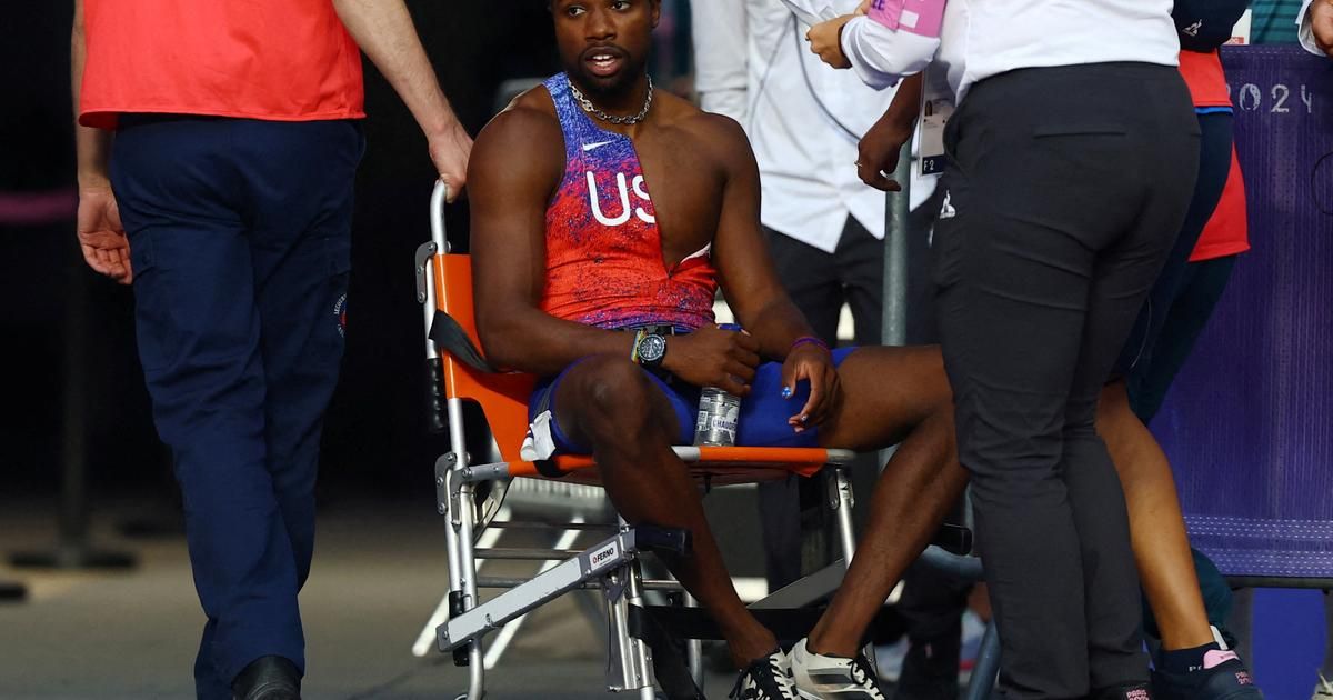 JO - Athlétisme : en raison du Covid, Noah Lyles quitte la piste sur un fauteuil roulant