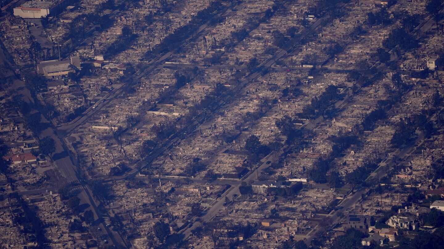 Aerial photos show the scope of destruction from the Pacific Palisades wildfire