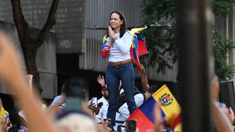 Venezuelan opposition leader Maria Corina Machado detained at protest in Caracas