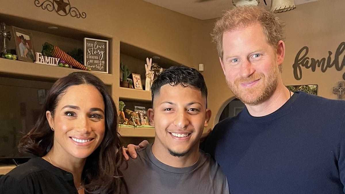 Meghan Markle and Prince Harry sing happy birthday and 'weep tears of joy' as they pay surprise visit to family of teacher killed in Texas school shooting - whose husband died two days later of a brok