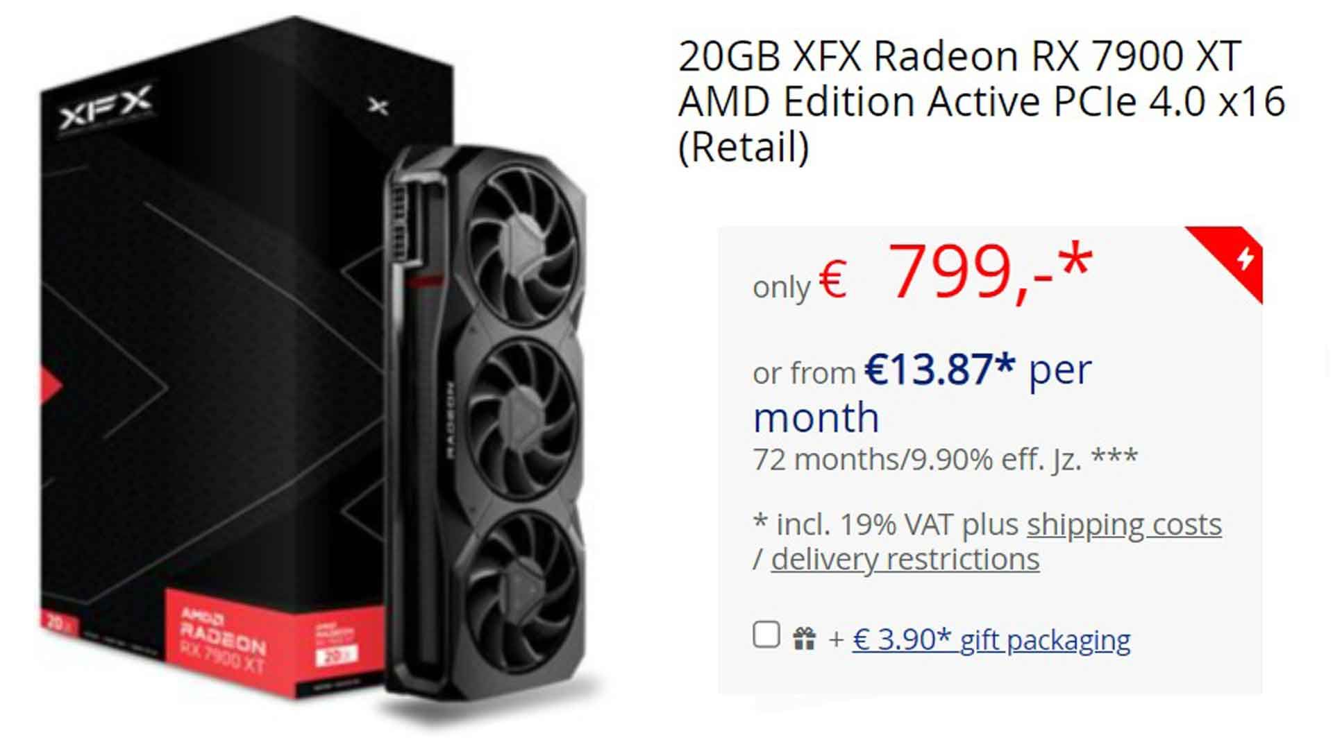 La Radeon RX 7900 XT passe sous la barre des 800 €