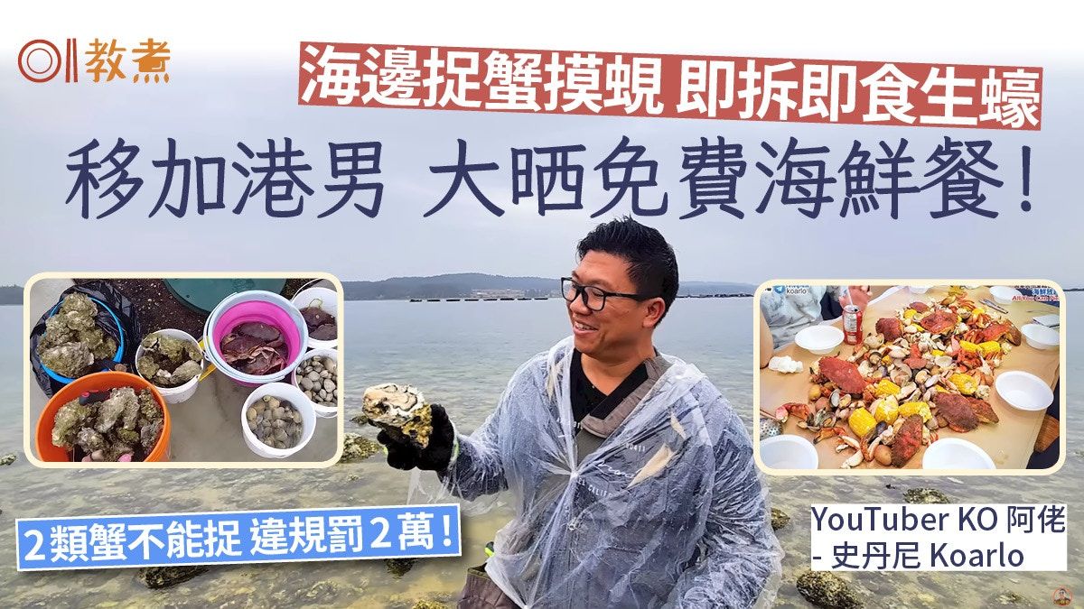 移民加拿大｜移加港男大晒免費海鮮餐！海邊捉蟹亂捉違法罰2萬？