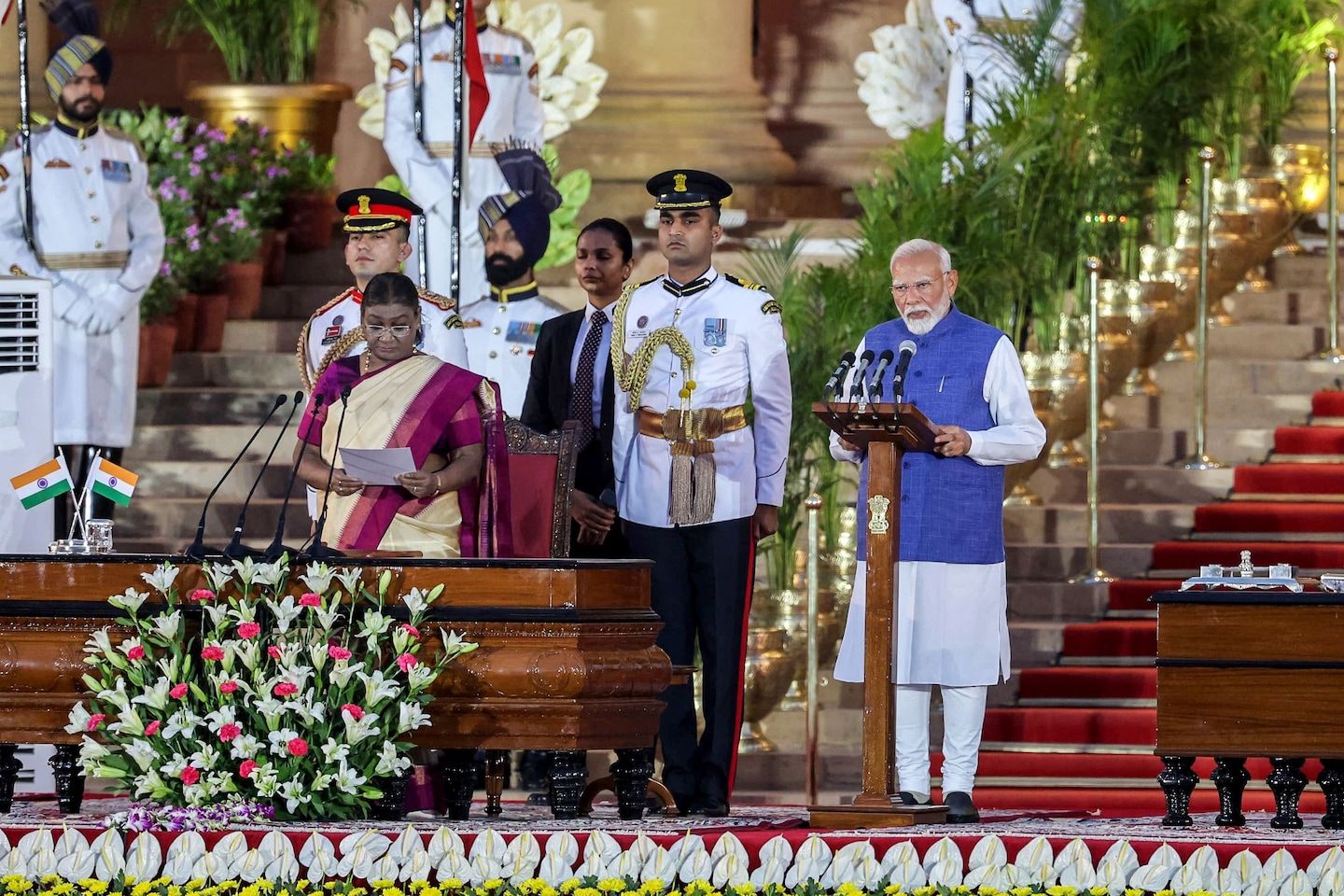 Modi sworn in as prime minister for third term alongside familiar allies