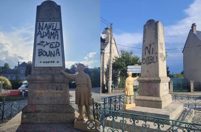 "Nahel", "Ni oubli, ni pardon" : un monument aux Morts vandalisé avant le passage du Tour de France