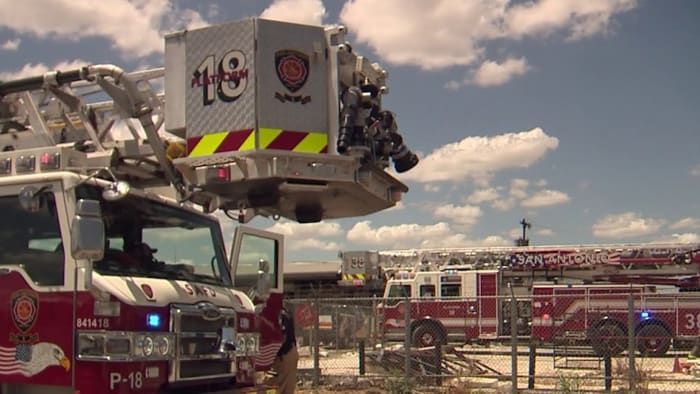 40 SAFD crews battle blaze at trucking repair shop