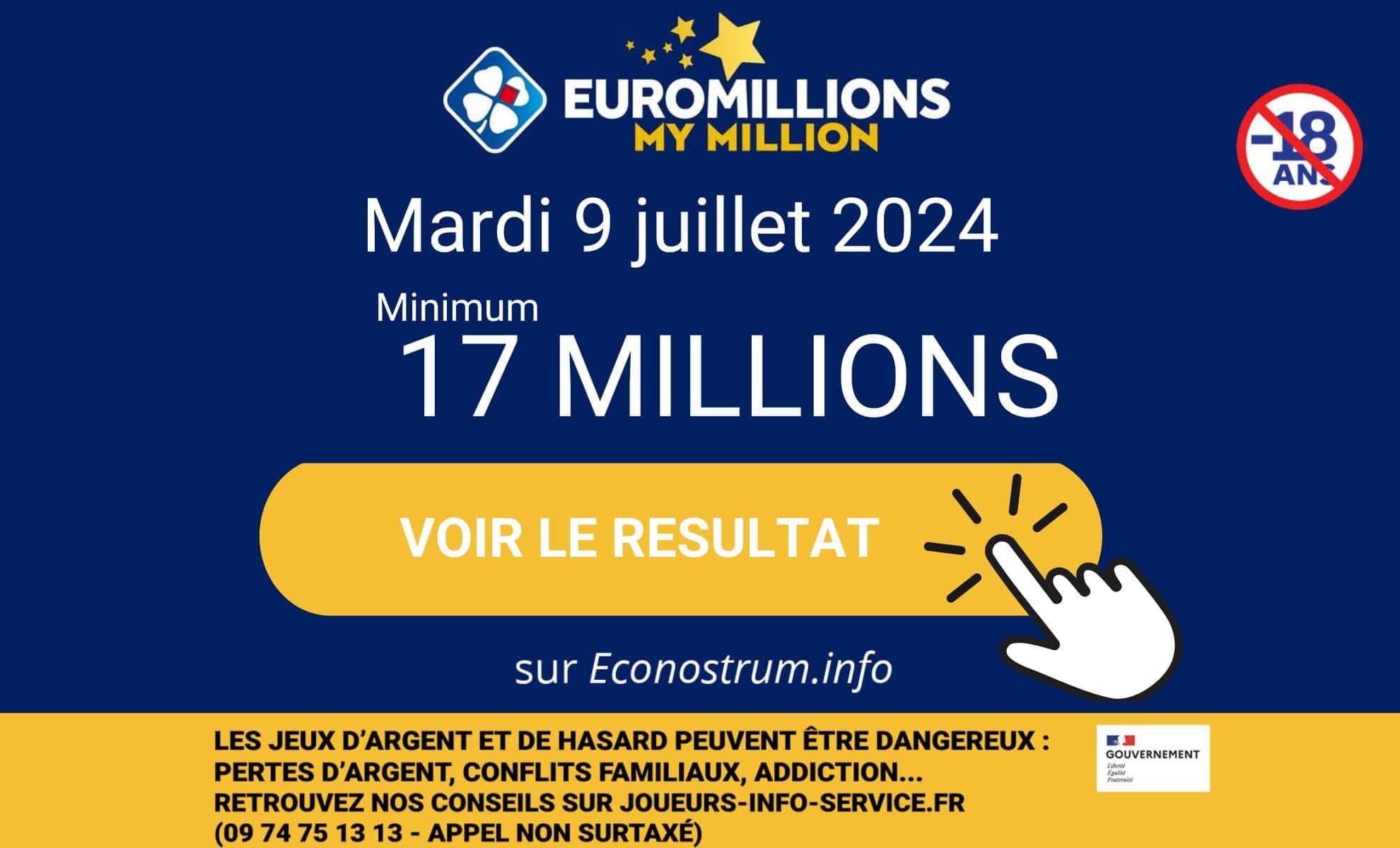 Les résultats EuroMillions (FDJ) du mardi 9 juillet