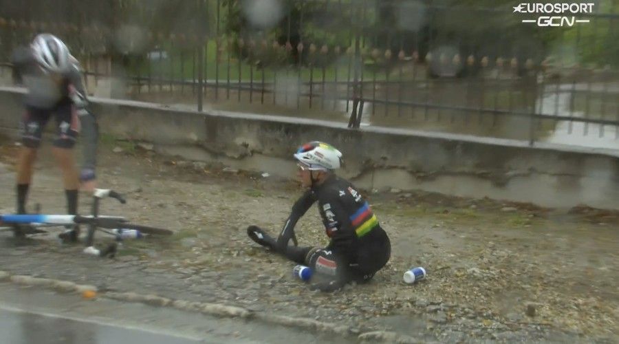 Evenepoel, la chute à cause d'un chien !