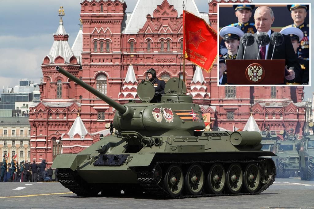 Putin brutally mocked over lone tank in Russia's Victory Day parade