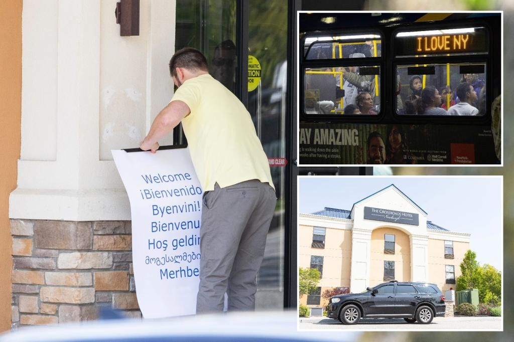 Orange County hotel post signs welcoming NYC migrants