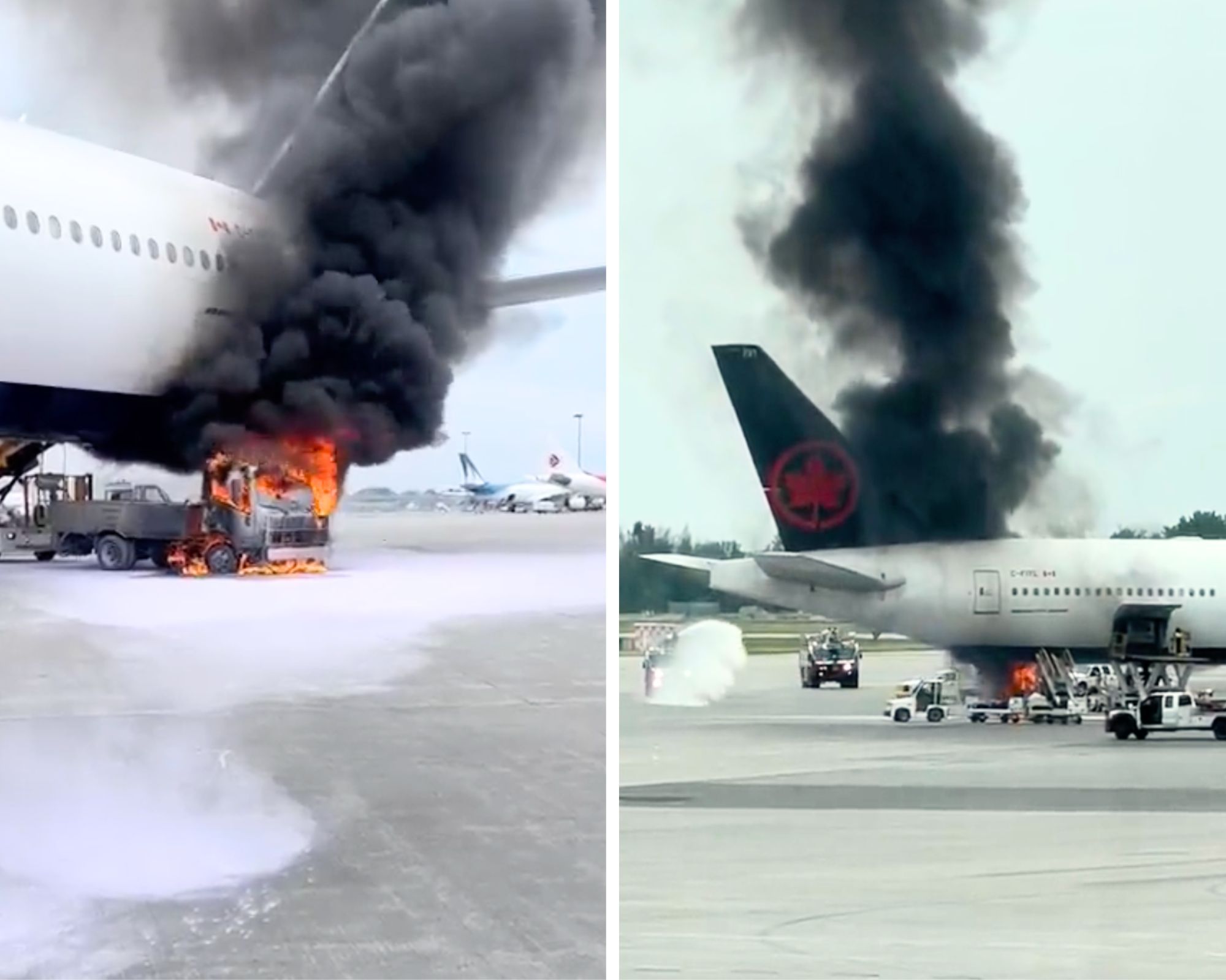 Air Canada B777 torched after vehicle catches fire on tarmac