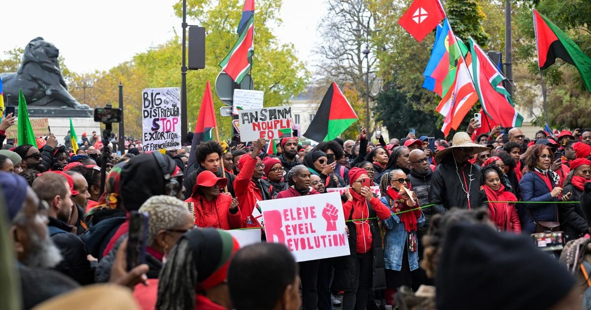 À Paris, des milliers de personnes "vent debout" contre la vie chère en Outre-mer