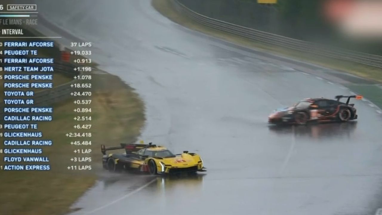 VIDÉO - Des orages perturbent la course mythique des 24 heures du Mans