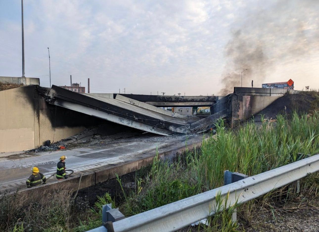 Interstate 95 bridge collapses in Philadelphia after tanker fire