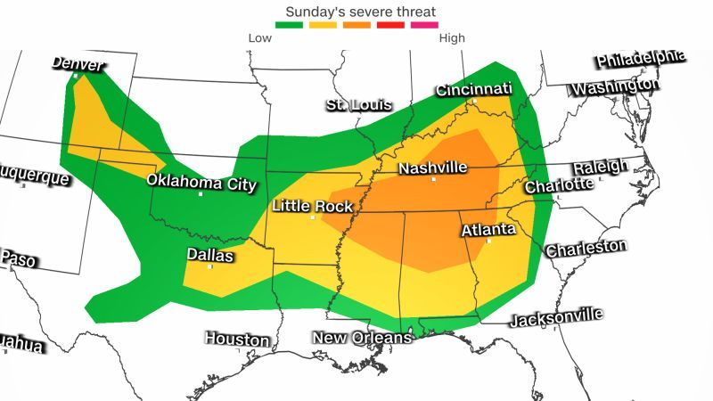 Severe storms threaten several states across the country, prompting heavy rain, hail and tornado warnings