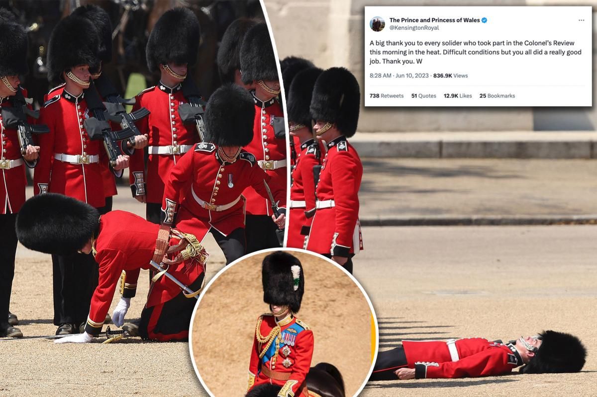 Prince William thanks soldiers who fainted during King Charles III’s birthday rehearsal