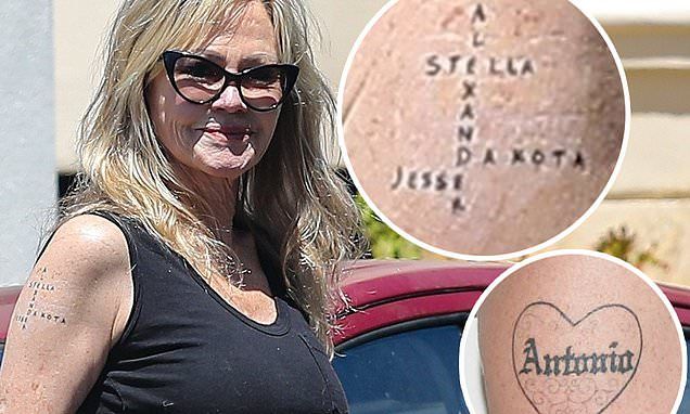 Melanie Griffith replaces Antonio Banderas tattoo with the names of her four children