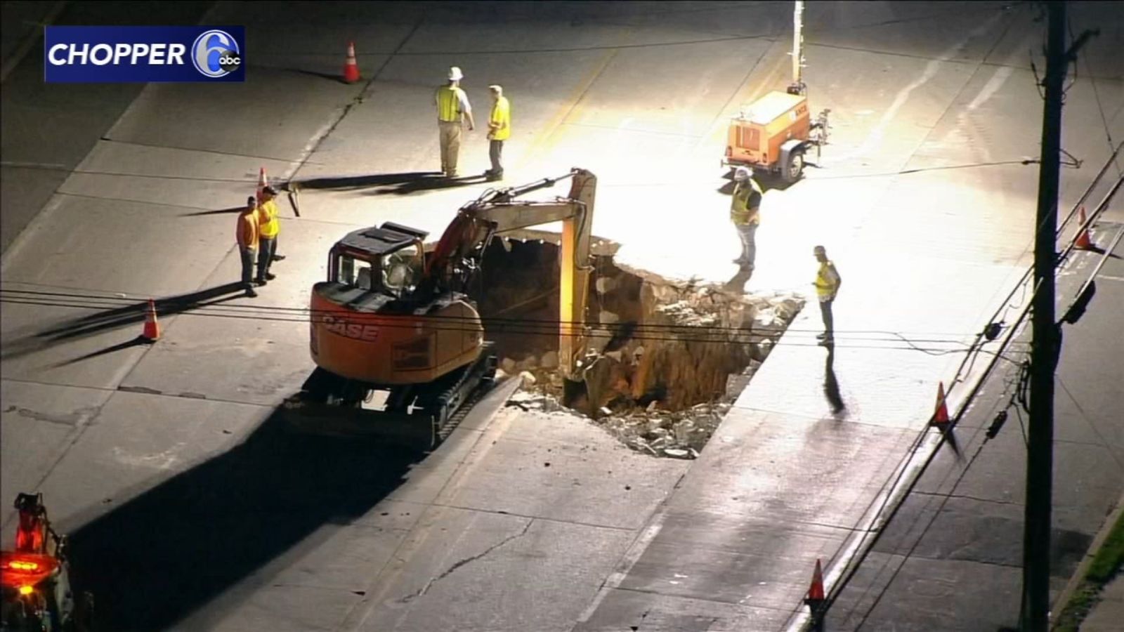 Parts of East Dekalb Pike closed in King of Prussia, Pa. due to sinkhole