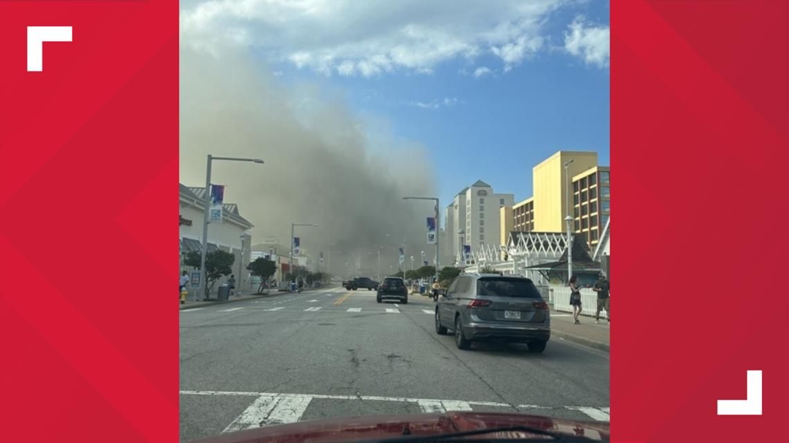 Large fire seen at Virginia Beach Oceanfront