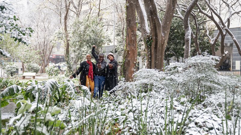 South Africans abuzz after first snowfall in over a decade