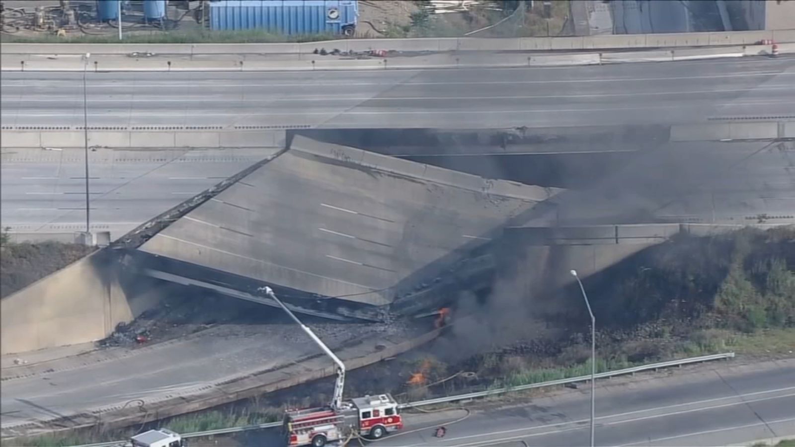 Collapse of I-95 after tanker fire in Philadelphia creating trouble for commuters