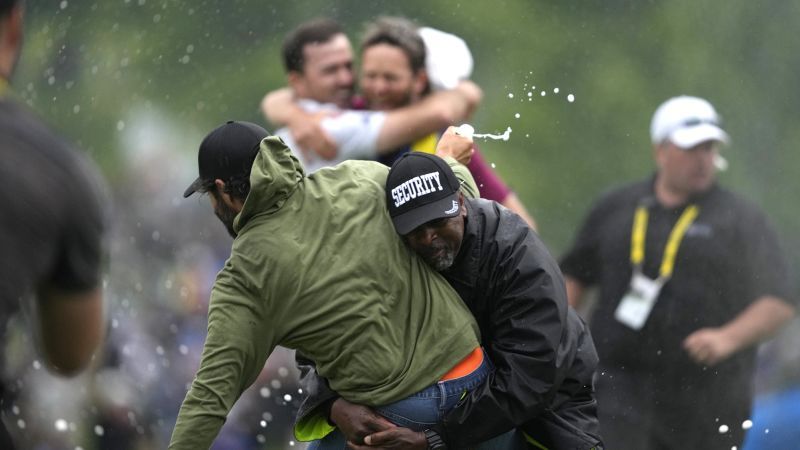 Adam Hadwin mistakenly leveled by security when celebrating Nick Taylor's fairytale Canadian Open win