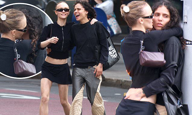 Lily-Rose Depp gets VERY handsy with girlfriend 070 Shake during steamy make-out session in NYC