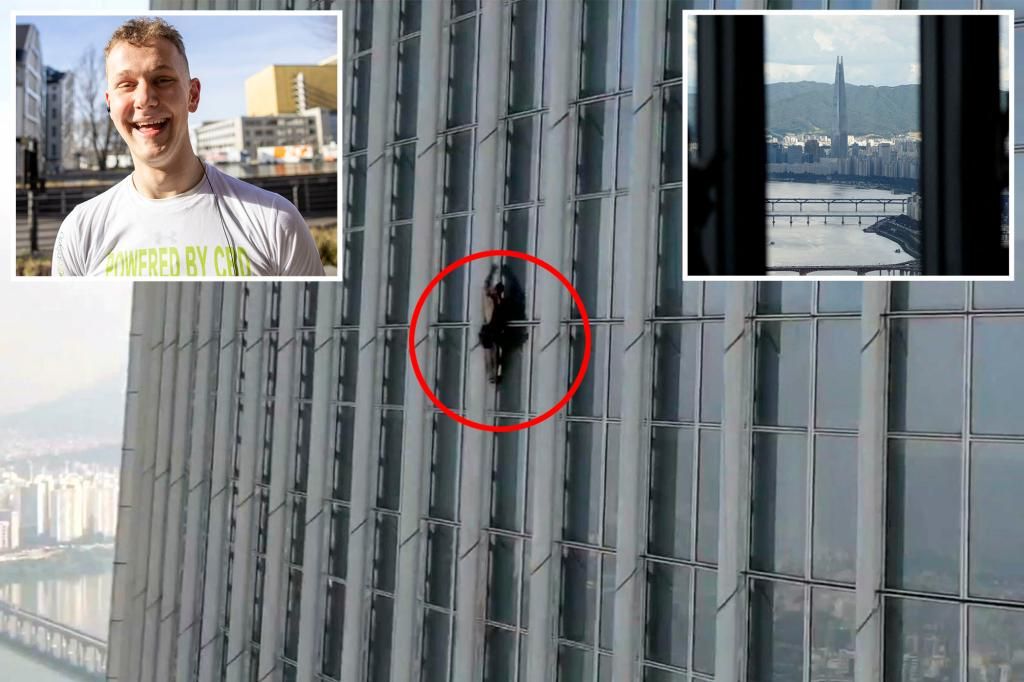 George King-Thompson nearly scales Seoul skyscraper before being nabbed