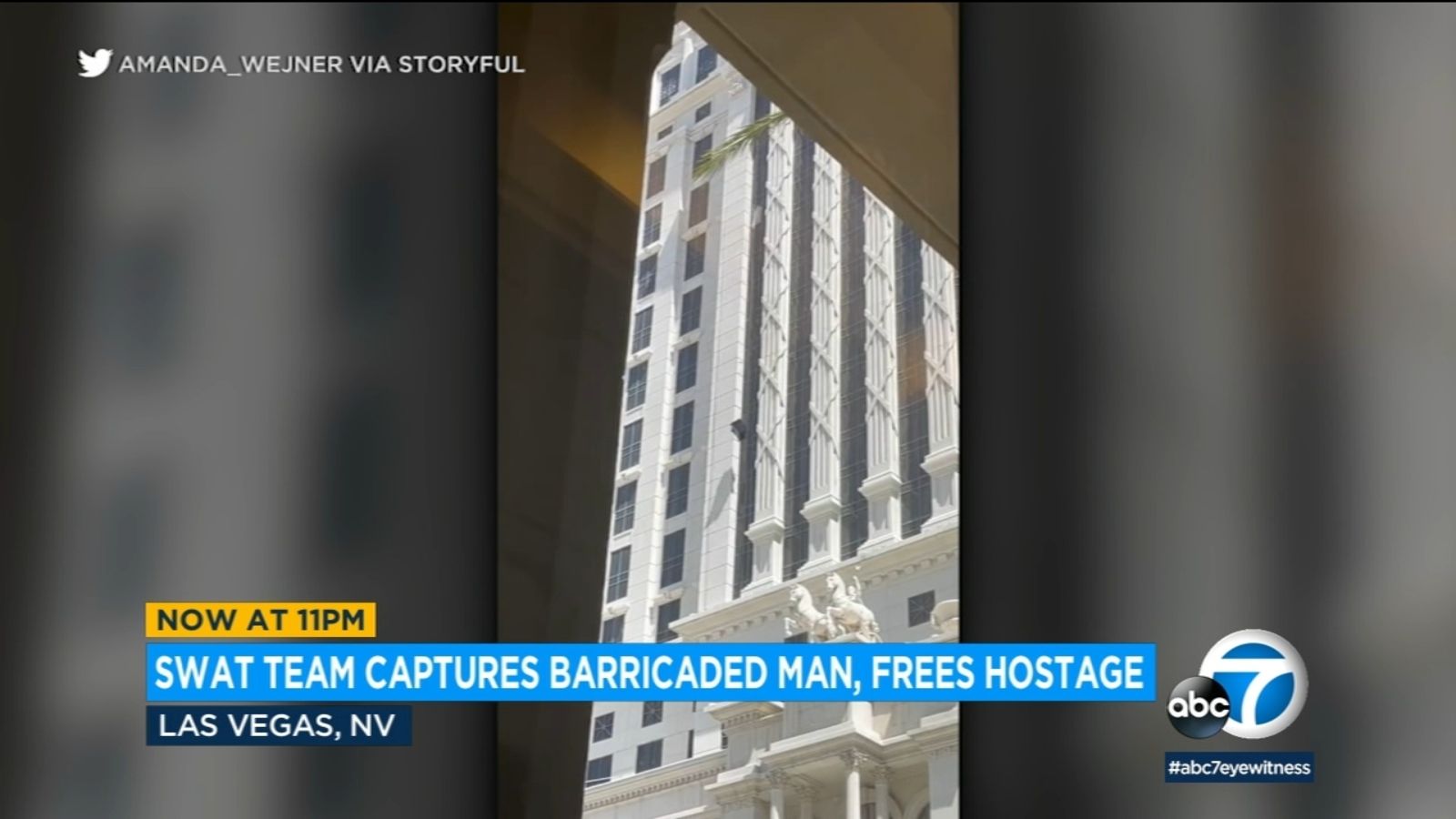 Hostage freed after hourslong standoff at Las Vegas Strip resort room, police say