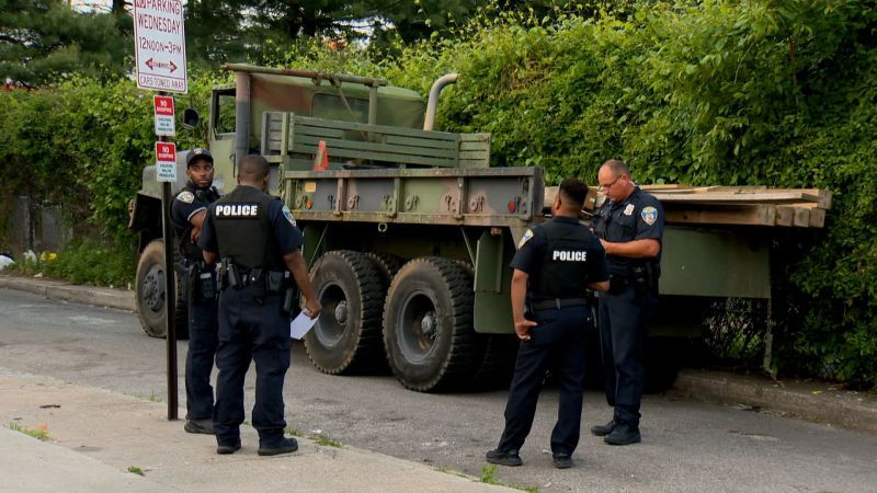 Man arrested after stealing military vehicle and leading police on highway chase in Maryland