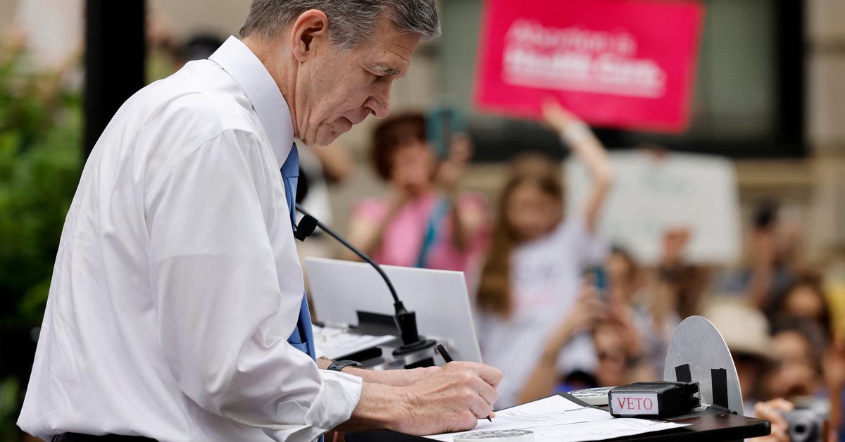 North Carolina governor vetoes 12-week abortion ban, override likely