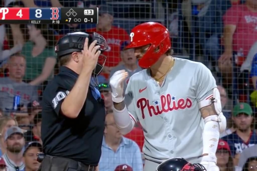 Phillies' Nick Castellanos ask ump to 'f--king speak up' after pitch clock violation