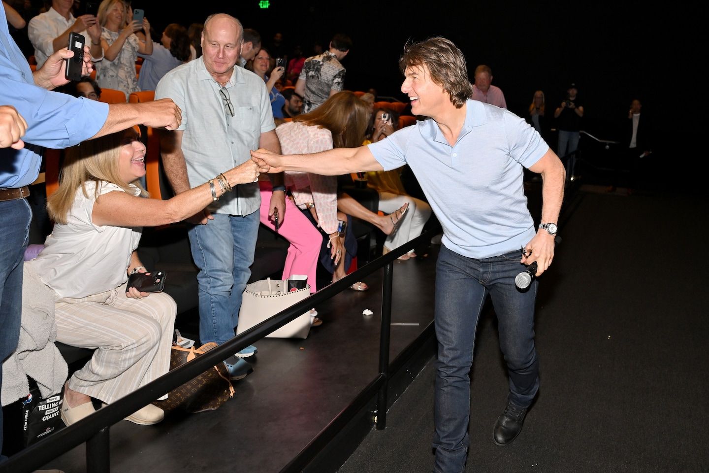 They took the day off to watch a movie. Tom Cruise crashed their date.