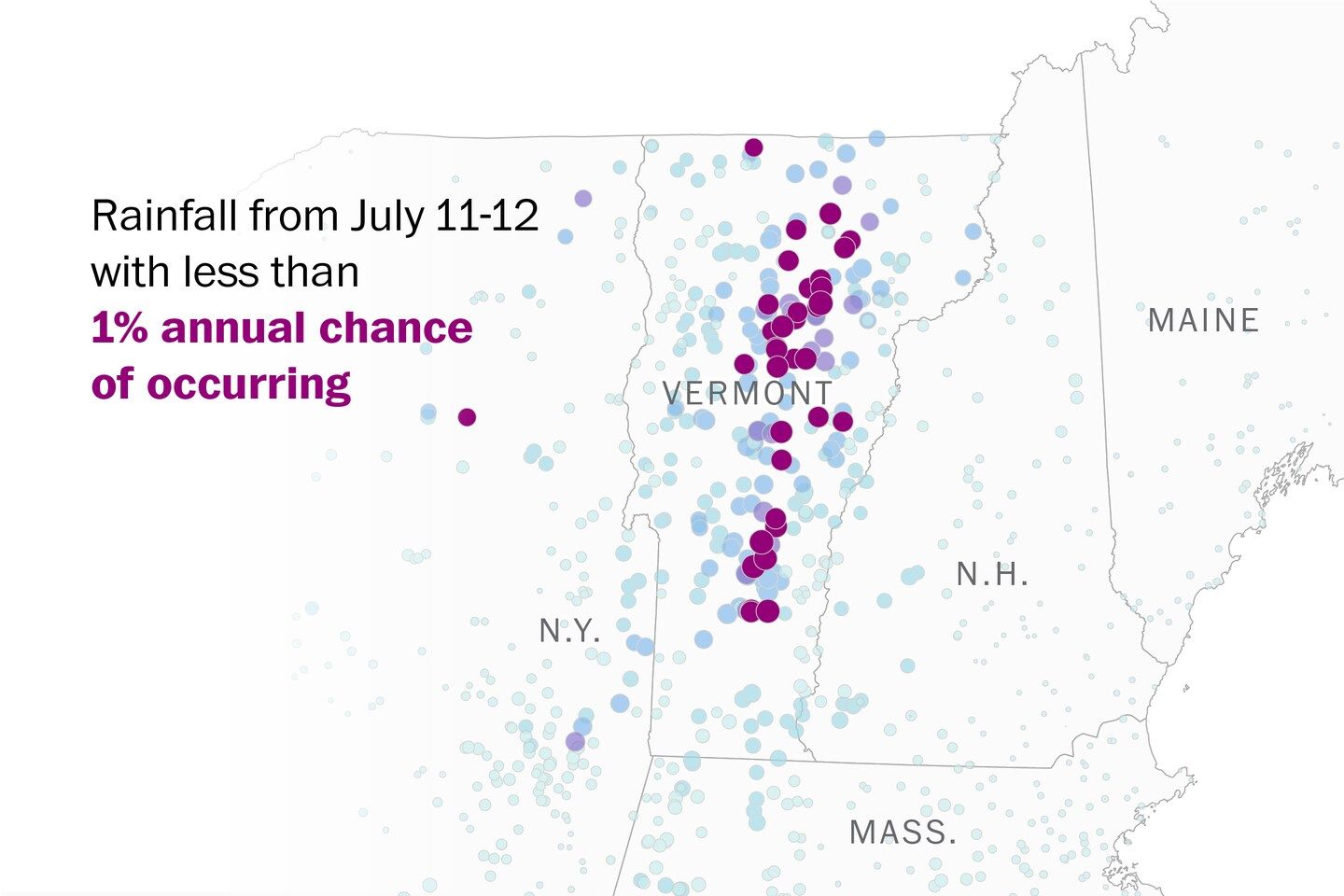 Intense rain that flooded Vermont this week was a 1-in-100-year storm