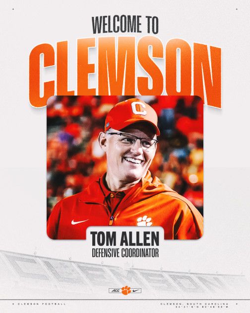 Clemson Hires Tom Allen as Defensive Coordinator