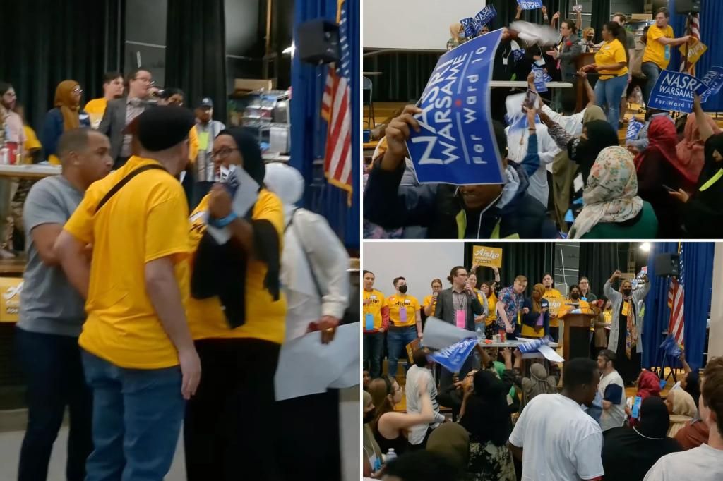 Brawl erupts after Dem insurgent’s supporters storm stage for endorsement