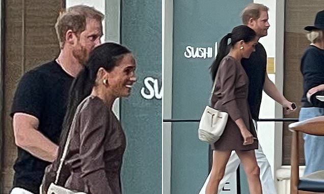 Harry and Meghan step out for Michelin star sushi at their local restaurant in Montecito