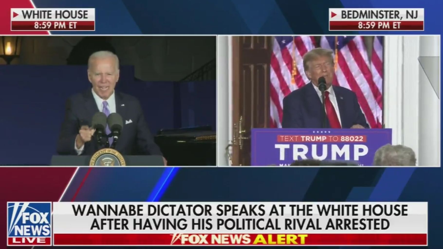 Après l’inculpation de Donald Trump, Fox News qualifie Joe Biden de " wannabe dictator "