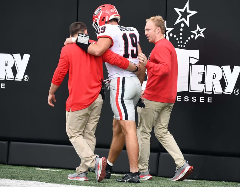 Kirby Smart updates ankle injury to Brock Bowers.