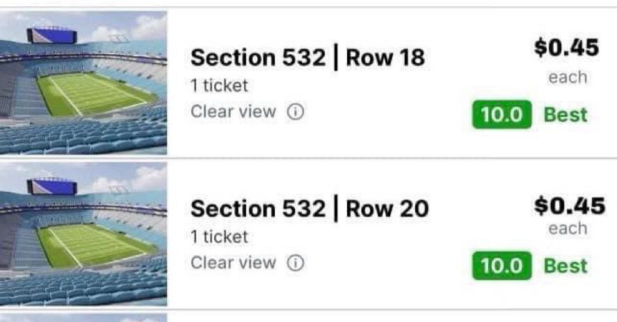 The Panthers are so bad tickets are being sold for 45 cents